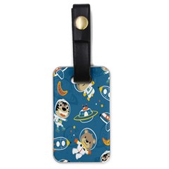 Seamless Pattern Funny Astronaut Outer Space Transportation Luggage Tag (one Side) by Semog4