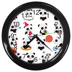 Giant Panda Bear Cuteness Wall Clock (black) by Salman4z