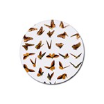 Butterfly Butterflies Insect Swarm Rubber Coaster (Round) Front