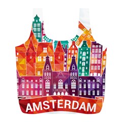 Vector Graphics Amsterdam Silhouette Full Print Recycle Bag (l) by Salman4z