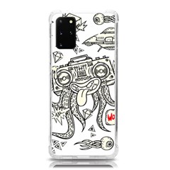 Drawing Clip Art Hand Painted Abstract Creative Space Squid Radio Samsung Galaxy S20plus 6 7 Inch Tpu Uv Case by Salman4z