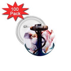 Anchor Watercolor Painting Tattoo Art Anchors And Birds 1 75  Buttons (100 Pack)  by Salman4z