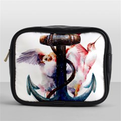 Anchor Watercolor Painting Tattoo Art Anchors And Birds Mini Toiletries Bag (one Side) by Salman4z