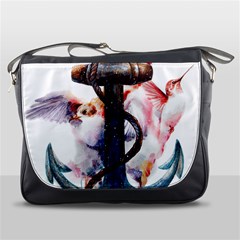 Anchor Watercolor Painting Tattoo Art Anchors And Birds Messenger Bag by Salman4z