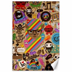 Multicolored Doodle Art Wallpaper Canvas 20  X 30  by Salman4z