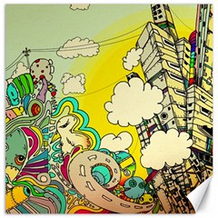 Doodle Wallpaper Artistic Surreal Canvas 16  X 16  by Salman4z