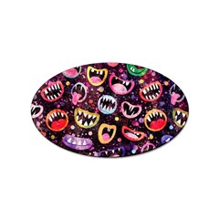 Funny Monster Mouths Sticker Oval (100 Pack) by Salman4z