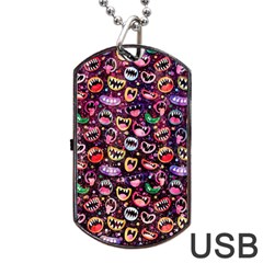 Funny Monster Mouths Dog Tag Usb Flash (two Sides) by Salman4z