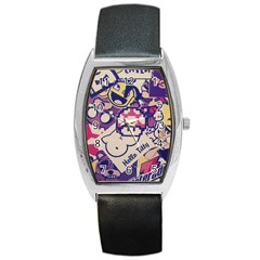 Retro Cartoon Hello Titty Parody Barrel Style Metal Watch by Salman4z