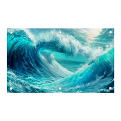 Tsunami Waves Ocean Sea Nautical Nature Water Tidal Banner And Sign 5  X 3  by Jancukart