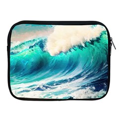 Tsunami Waves Ocean Sea Nautical Nature Water Art Ai Generated Apple Ipad 2/3/4 Zipper Cases by Jancukart