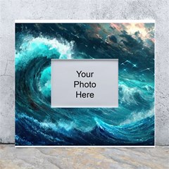 Thunderstorm Tsunami Tidal Wave Ocean Waves Sea White Wall Photo Frame 5  X 7  by Jancukart