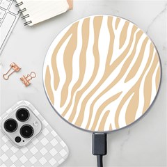 Brown Zebra Vibes Animal Print  Wireless Fast Charger(white) by ConteMonfrey