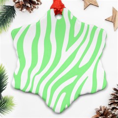 Green Zebra Vibes Animal Print  Ornament (snowflake) by ConteMonfrey