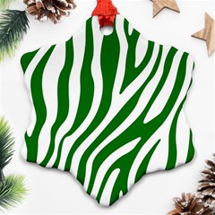 Dark Green Zebra Vibes Animal Print Ornament (snowflake) by ConteMonfrey