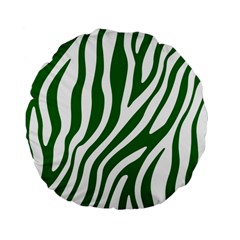 Dark Green Zebra Vibes Animal Print Standard 15  Premium Flano Round Cushions by ConteMonfrey