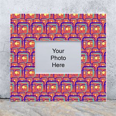 Pink Yellow Neon Squares - Modern Abstract White Wall Photo Frame 5  X 7  by ConteMonfrey