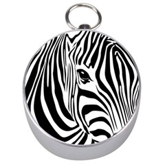 Animal Cute Pattern Art Zebra Silver Compasses by Amaryn4rt