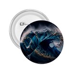 Tsunami Waves Ocean Sea Water Rough Seas Nature 2.25  Buttons Front