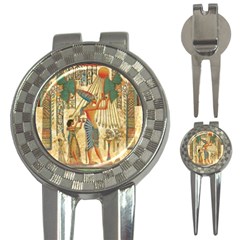 Egyptian Man Sun God Ra Amun 3-in-1 Golf Divots by Celenk