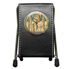 Egyptian Man Sun God Ra Amun Pen Holder Desk Clock by Celenk