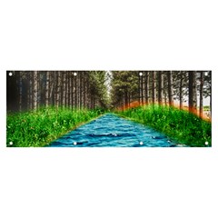 River Forest Landscape Nature Banner And Sign 8  X 3  by Celenk