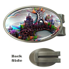 Abstract Art Psychedelic Art Experimental Money Clips (oval)  by Uceng