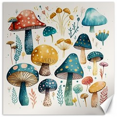 Mushroom Forest Fantasy Flower Nature Canvas 20  X 20  by Uceng