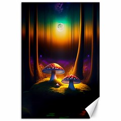 Ai Generated Mushrooms Wallpaper Canvas 24  X 36  by Uceng