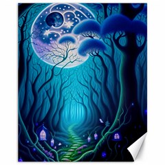 Blue Forrest Jungle,tree Trees Nature Landscape Canvas 11  X 14  by Uceng