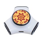 Flower Mandala Template Sketch Drawing Art 3-Port USB Hub Front