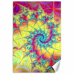 Fractal Spiral Abstract Background Vortex Yellow Canvas 24  X 36  by Uceng