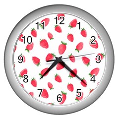 Strawberry Wall Clock (silver) by SychEva