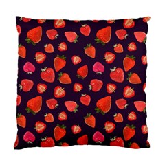 Strawberry On Black Standard Cushion Case (two Sides) by SychEva