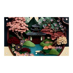 Japanese Garden Flowers Landscape Banner And Sign 5  X 3  by Jancukart