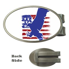 Usa Flag Eagle Symbol American Bald Eagle Country Money Clips (oval)  by Wegoenart