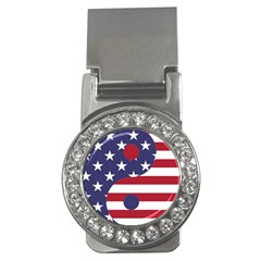 Yang Yin America Flag Abstract Art Asian Balance Money Clips (cz)  by Wegoenart