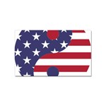 Yang Yin America Flag Abstract Art Asian Balance Sticker (Rectangular) Front