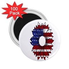 Us Flag Flower Sunshine Flag America Usa 2 25  Magnets (100 Pack)  by Wegoenart