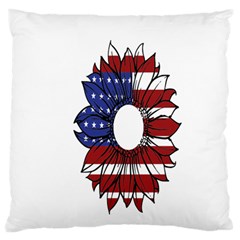 Us Flag Flower Sunshine Flag America Usa Standard Premium Plush Fleece Cushion Case (two Sides) by Wegoenart