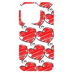 Seamless-heart-red Iphone 14 Pro Black Uv Print Case by nateshop