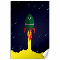 Rocket Halftone Astrology Astronaut Canvas 24  X 36  by Salman4z