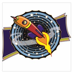 Rocket Space Clipart Illustrator Square Satin Scarf (36  X 36 ) by Salman4z