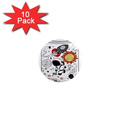 Astronaut Drawing Planet 1  Mini Magnet (10 Pack)  by Salman4z