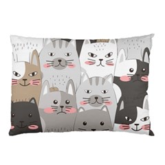 Cute Cats Seamless Pattern Pillow Case by Salman4z