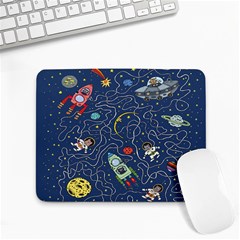 Cat Cosmos Cosmonaut Rocket Small Mousepad by Salman4z