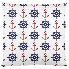 Nautical Seamless Pattern Large Premium Plush Fleece Cushion Case (two Sides) by Salman4z