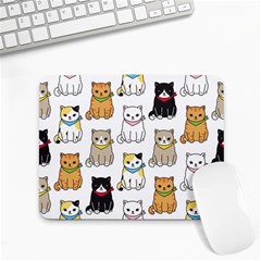 Cat Kitten Seamless Pattern Small Mousepad by Salman4z