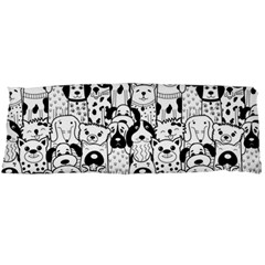 Seamless-pattern-with-black-white-doodle-dogs Body Pillow Case (dakimakura) by Salman4z