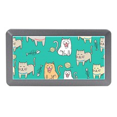 Seamless-pattern-cute-cat-cartoon-with-hand-drawn-style Memory Card Reader (mini) by Salman4z